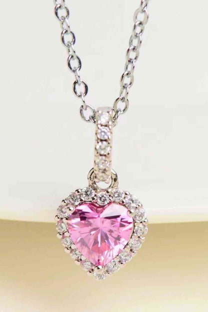 1 Carat Moissanite Heart Pendant Necklace